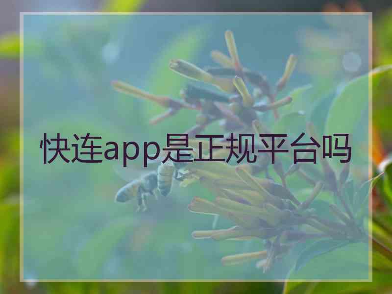 快连app是正规平台吗