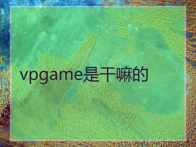 vpgame是干嘛的