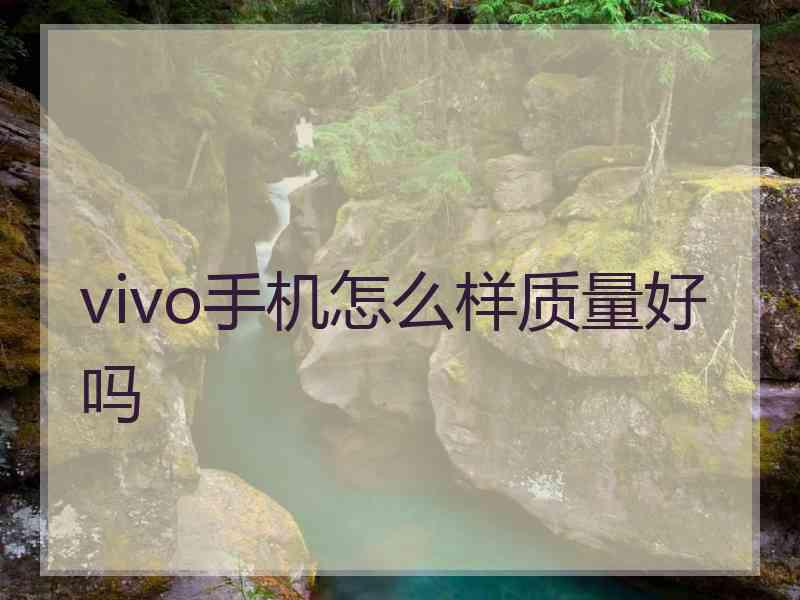 vivo手机怎么样质量好吗