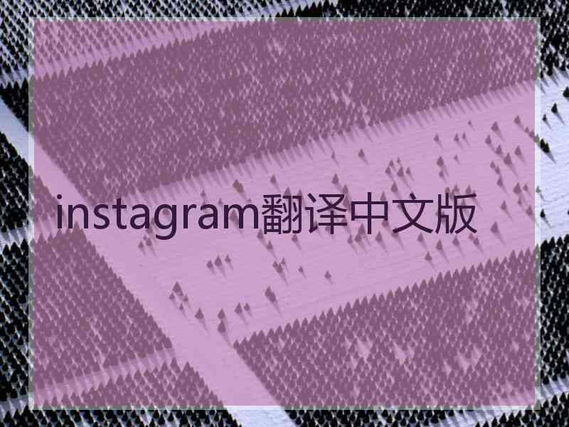 instagram翻译中文版