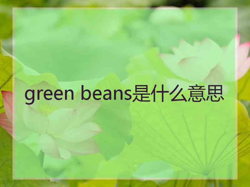 green beans是什么意思