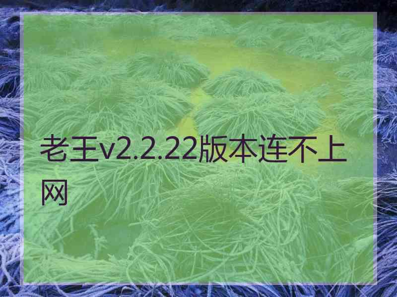 老王v2.2.22版本连不上网