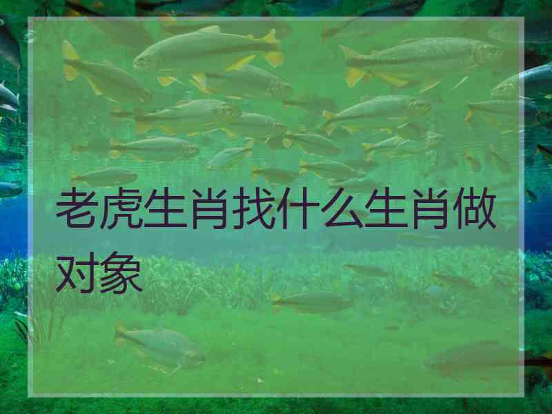 老虎生肖找什么生肖做对象