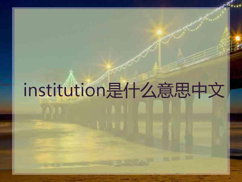 institution是什么意思中文