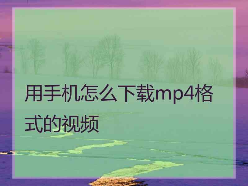 用手机怎么下载mp4格式的视频