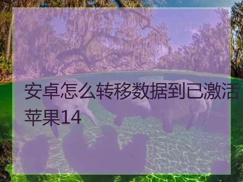 安卓怎么转移数据到已激活苹果14