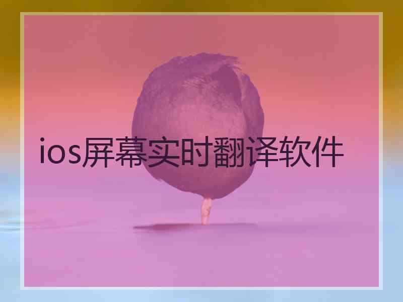 ios屏幕实时翻译软件