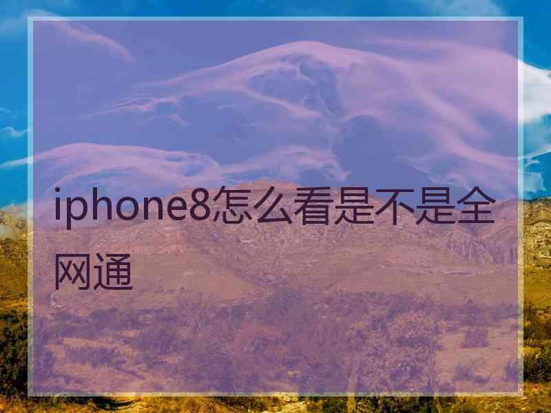 iphone8怎么看是不是全网通