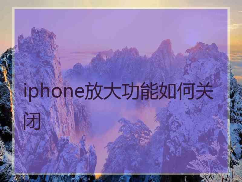 iphone放大功能如何关闭