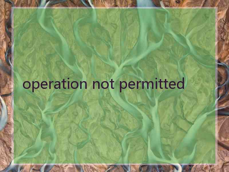 operation not permitted