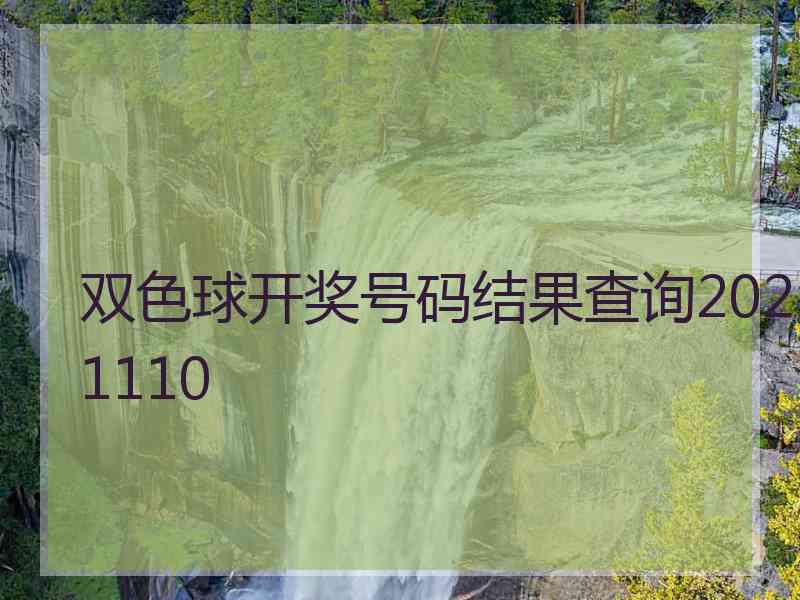 双色球开奖号码结果查询2021110