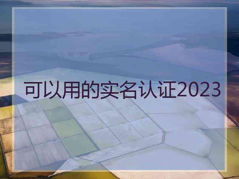 可以用的实名认证2023