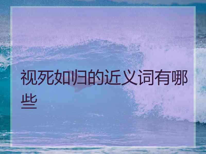 视死如归的近义词有哪些