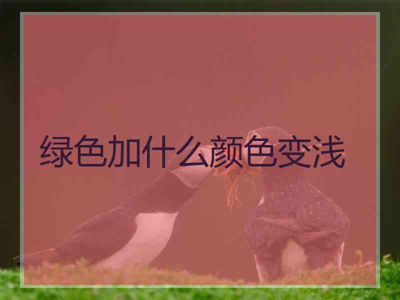 绿色加什么颜色变浅