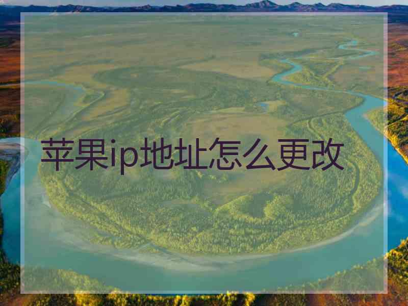 苹果ip地址怎么更改