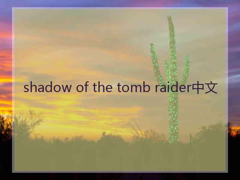 shadow of the tomb raider中文