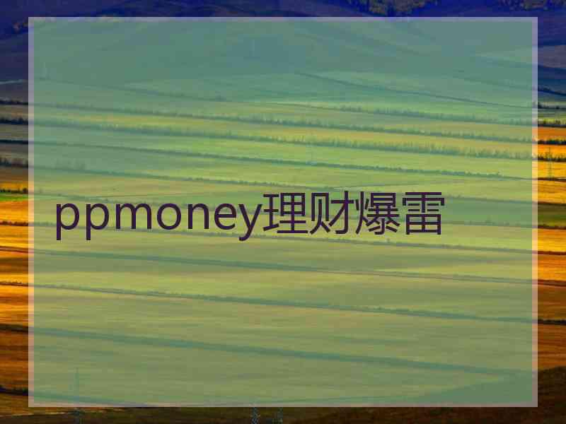 ppmoney理财爆雷