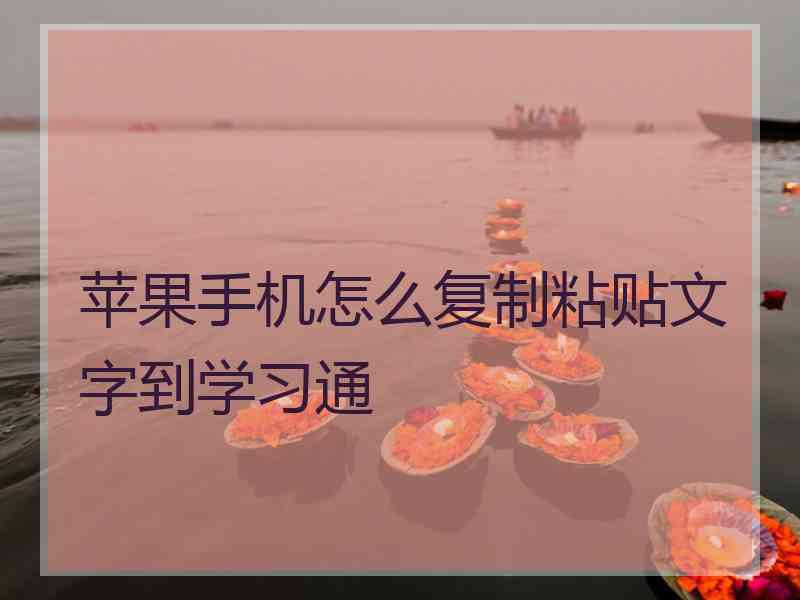 苹果手机怎么复制粘贴文字到学习通