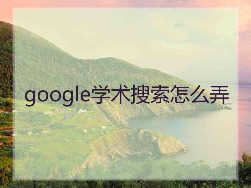 google学术搜索怎么弄