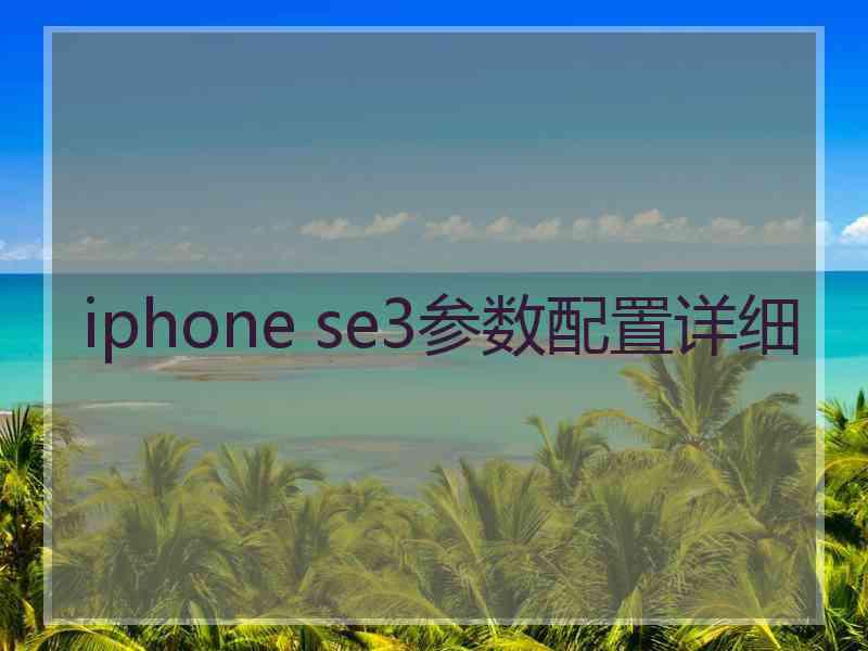 iphone se3参数配置详细