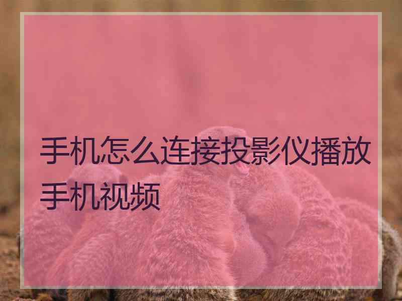 手机怎么连接投影仪播放手机视频