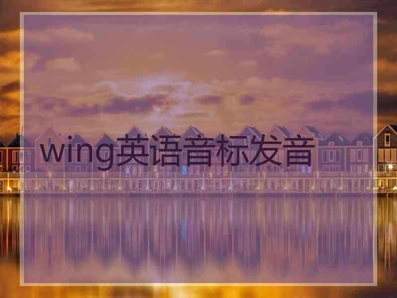 wing英语音标发音