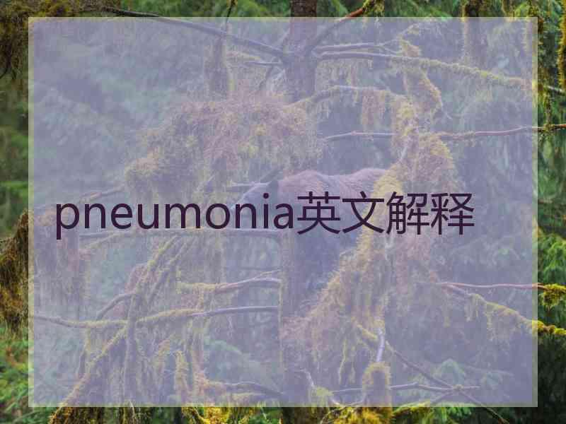 pneumonia英文解释