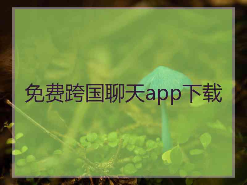 免费跨国聊天app下载