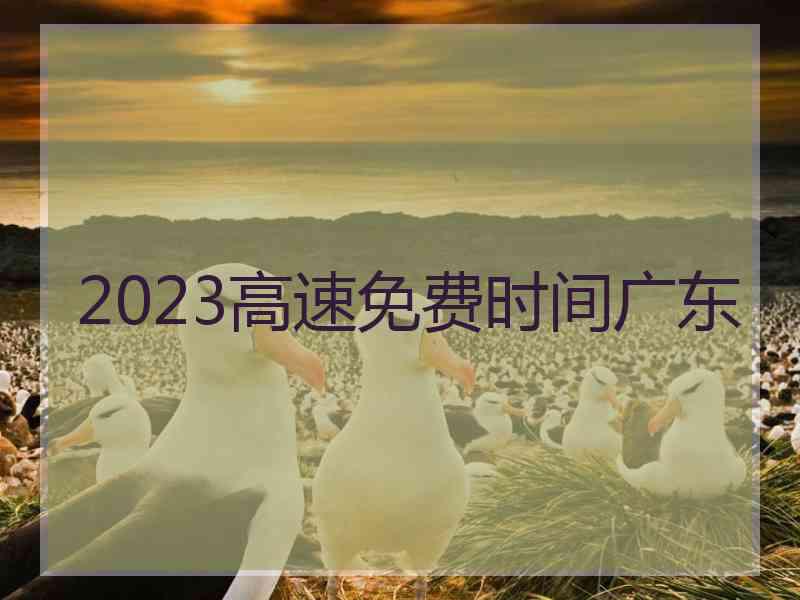 2023高速免费时间广东