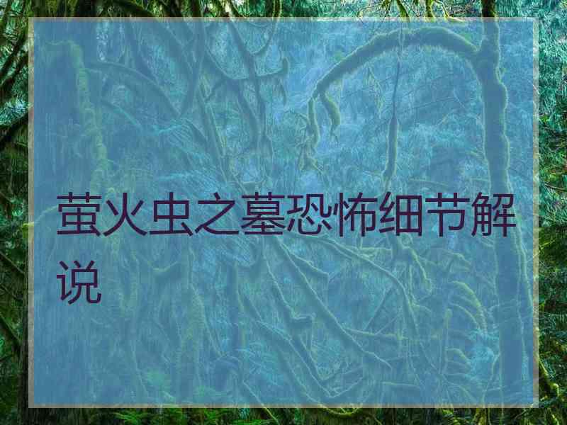 萤火虫之墓恐怖细节解说