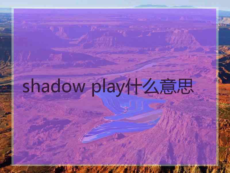 shadow play什么意思