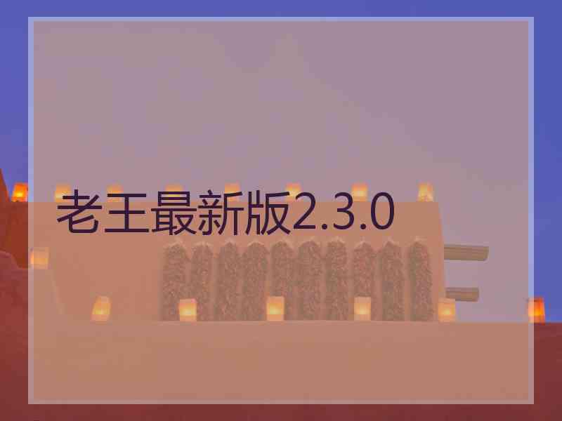 老王最新版2.3.0