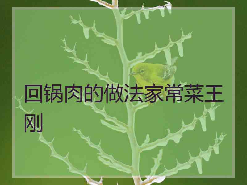 回锅肉的做法家常菜王刚