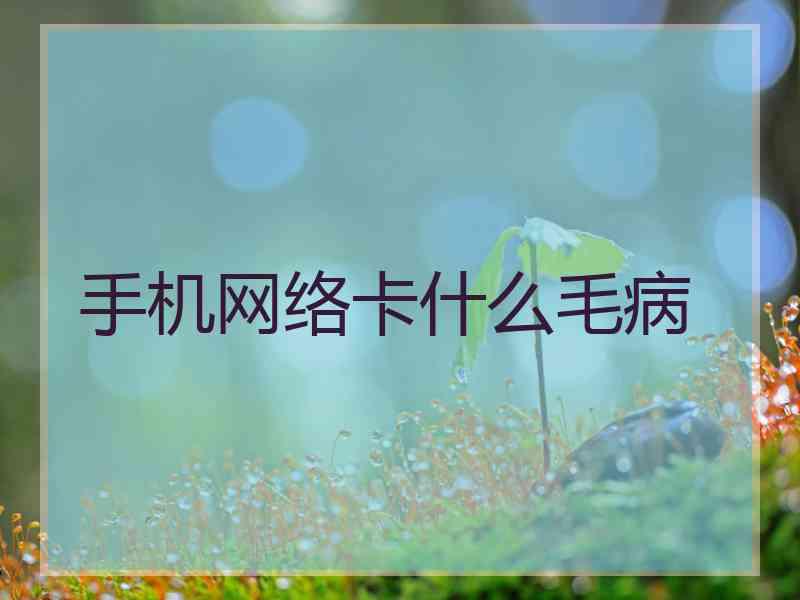 手机网络卡什么毛病