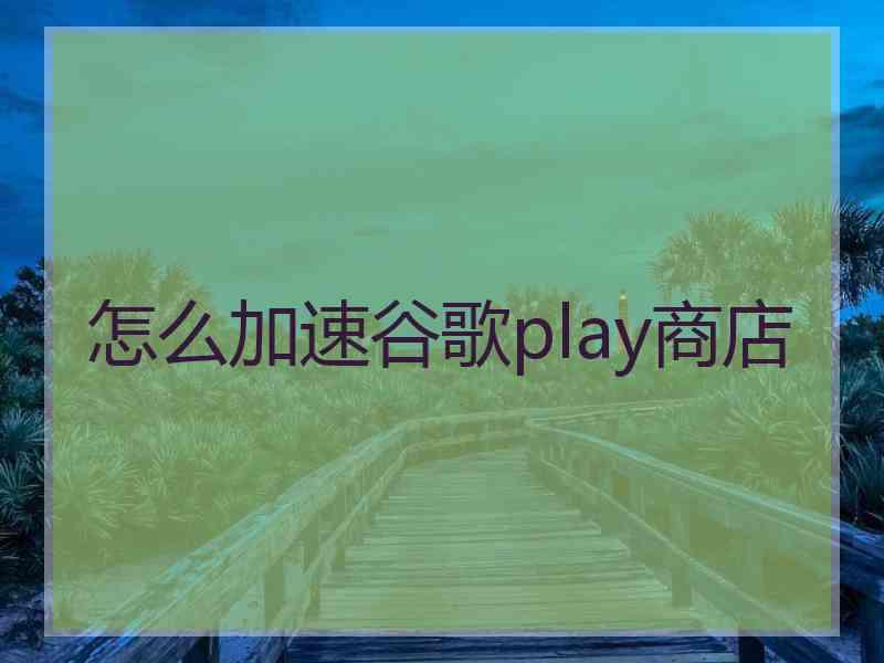 怎么加速谷歌play商店