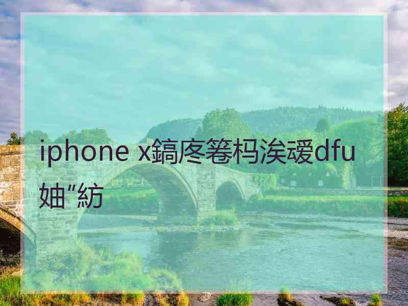 iphone x鎬庝箞杩涘叆dfu妯″紡