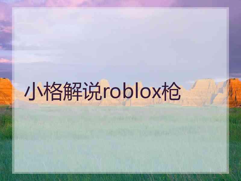 小格解说roblox枪