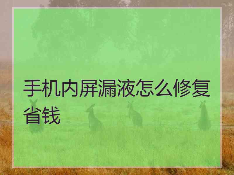 手机内屏漏液怎么修复省钱