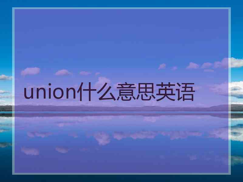 union什么意思英语