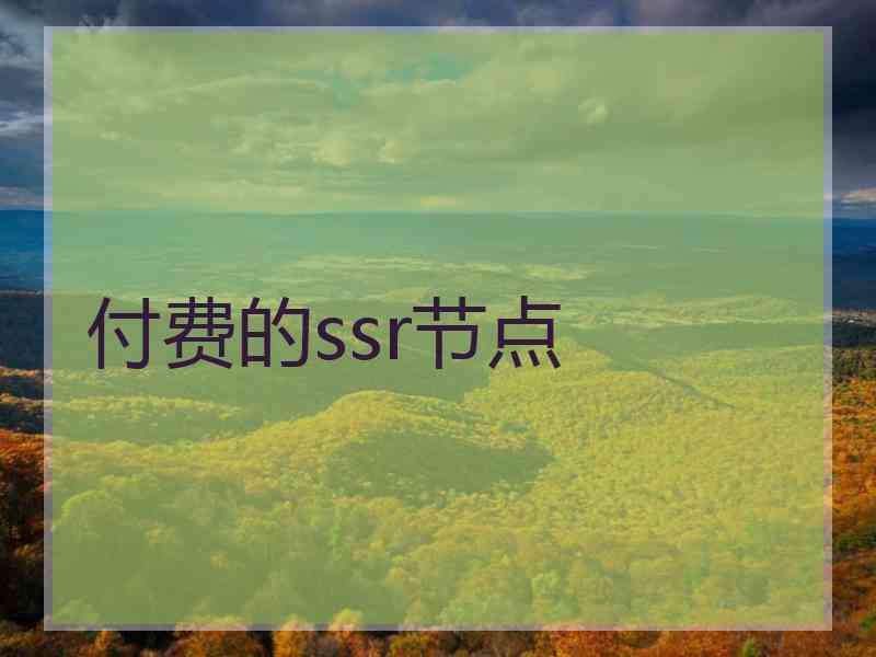 付费的ssr节点