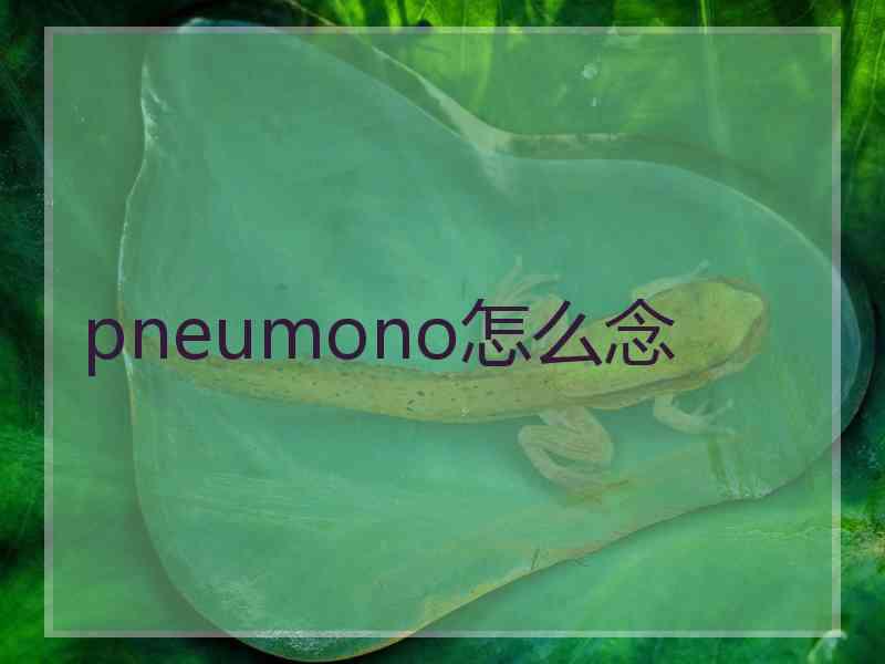 pneumono怎么念