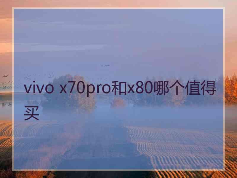 vivo x70pro和x80哪个值得买