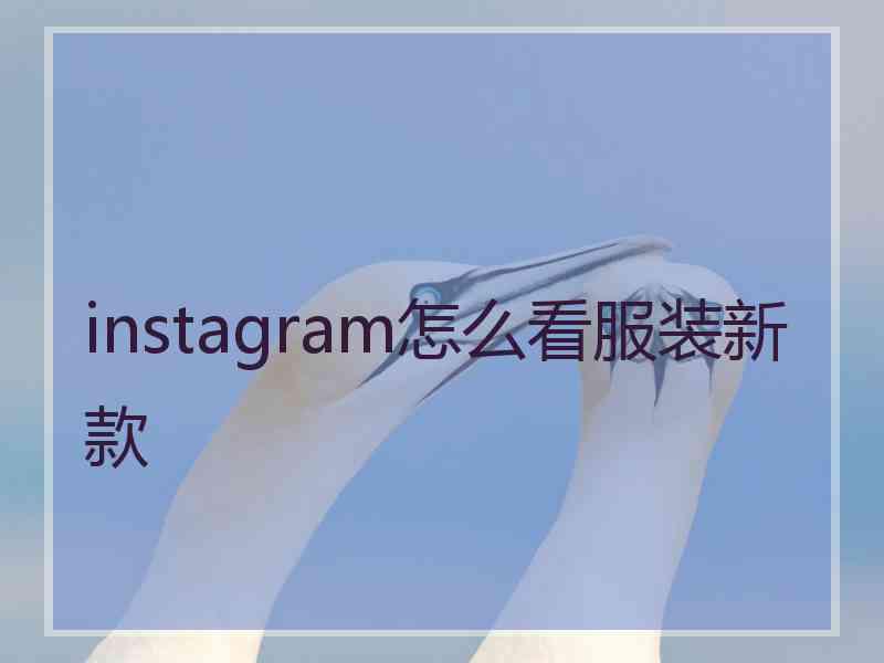 instagram怎么看服装新款