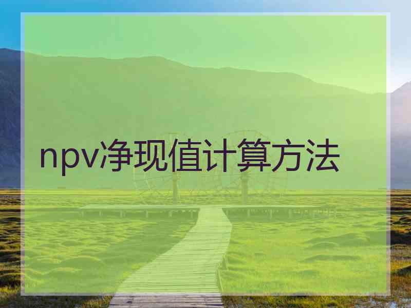 npv净现值计算方法