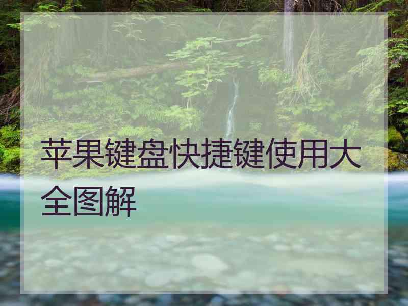 苹果键盘快捷键使用大全图解