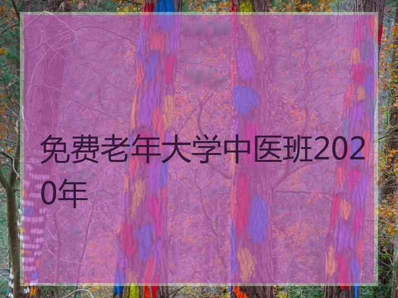 免费老年大学中医班2020年