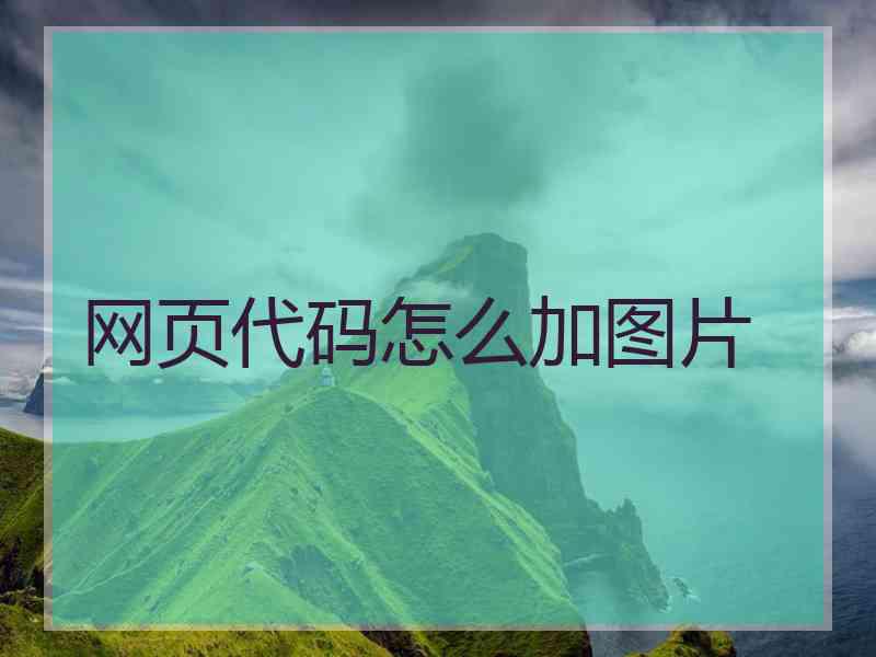 网页代码怎么加图片