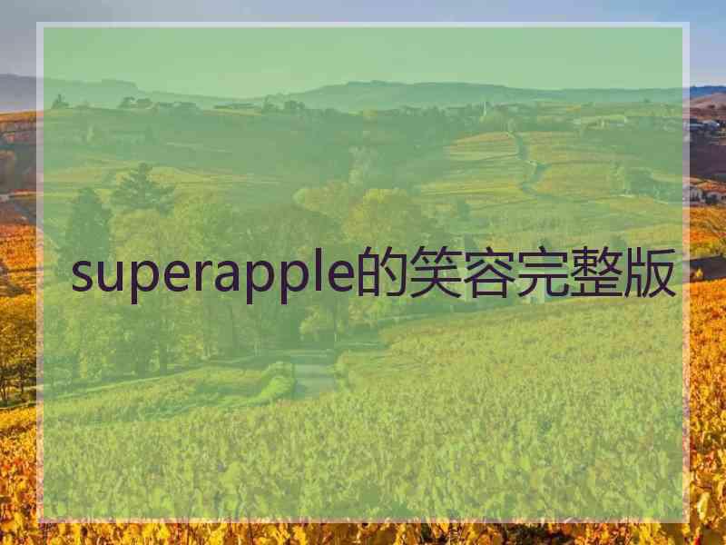 superapple的笑容完整版