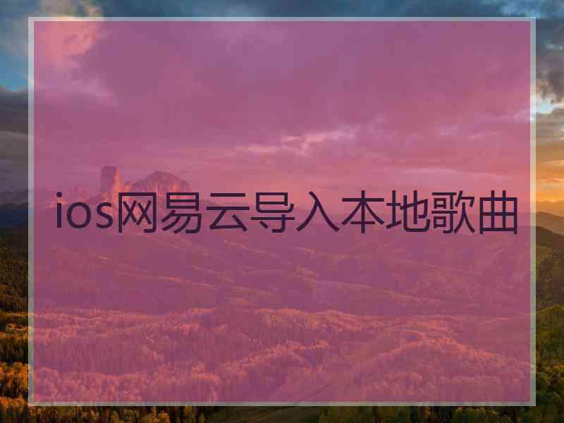 ios网易云导入本地歌曲