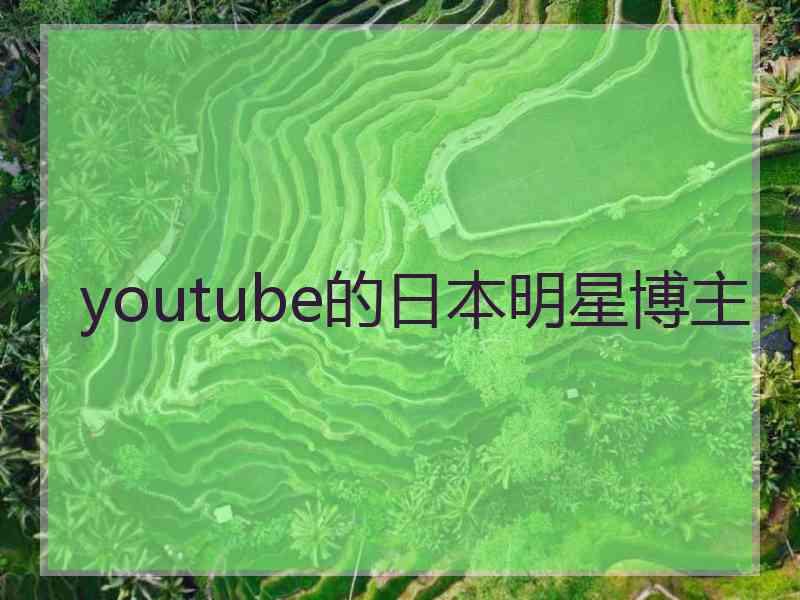 youtube的日本明星博主